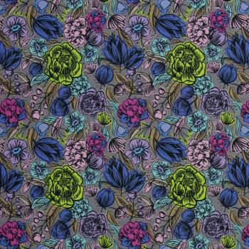 Outdoorstoff Happy Collection Blumen bunt, grau by Swafing von Cherry Picking